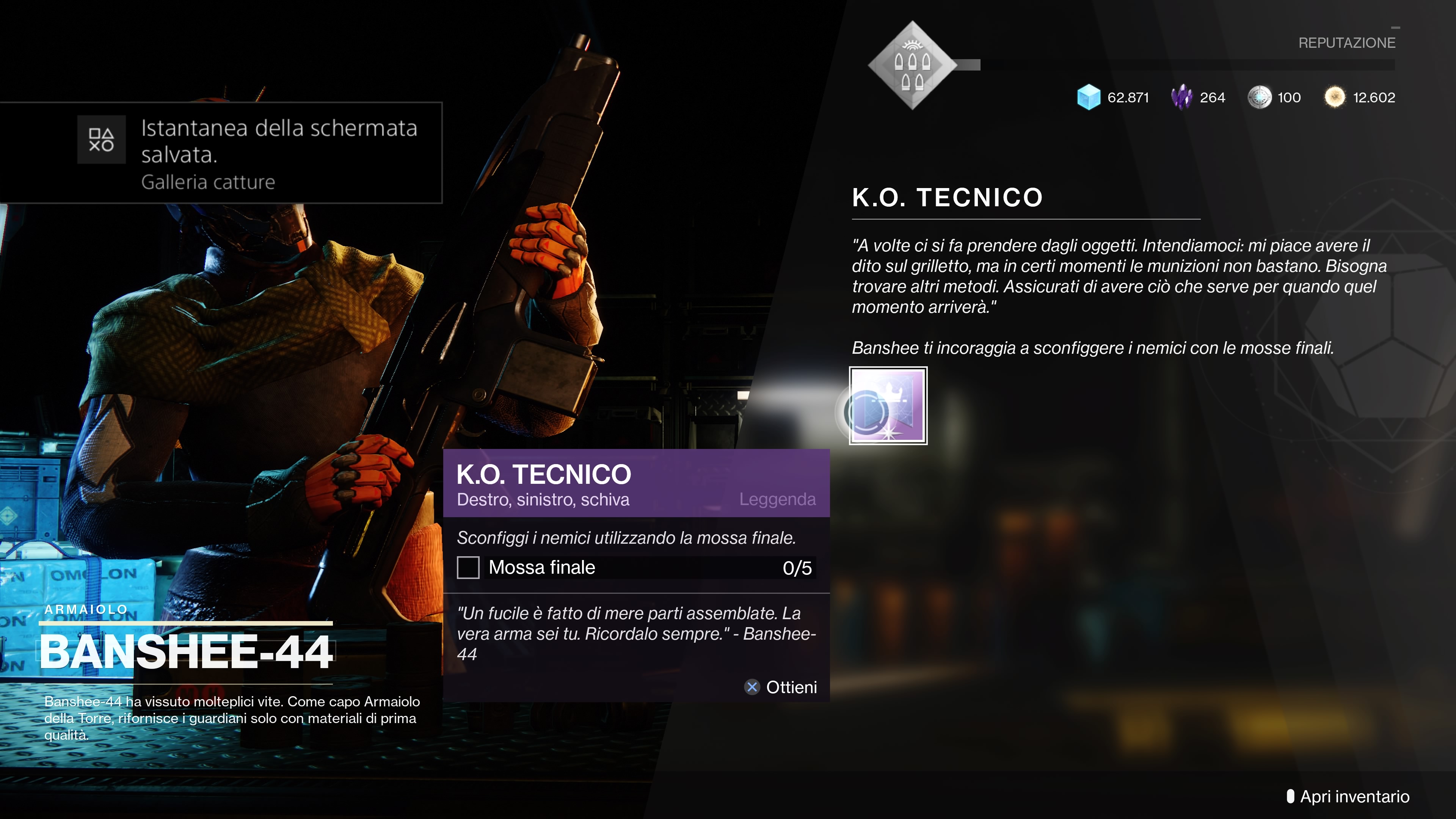 Destiny 2 Shadowkeep Banshee-44 Mosse Finali