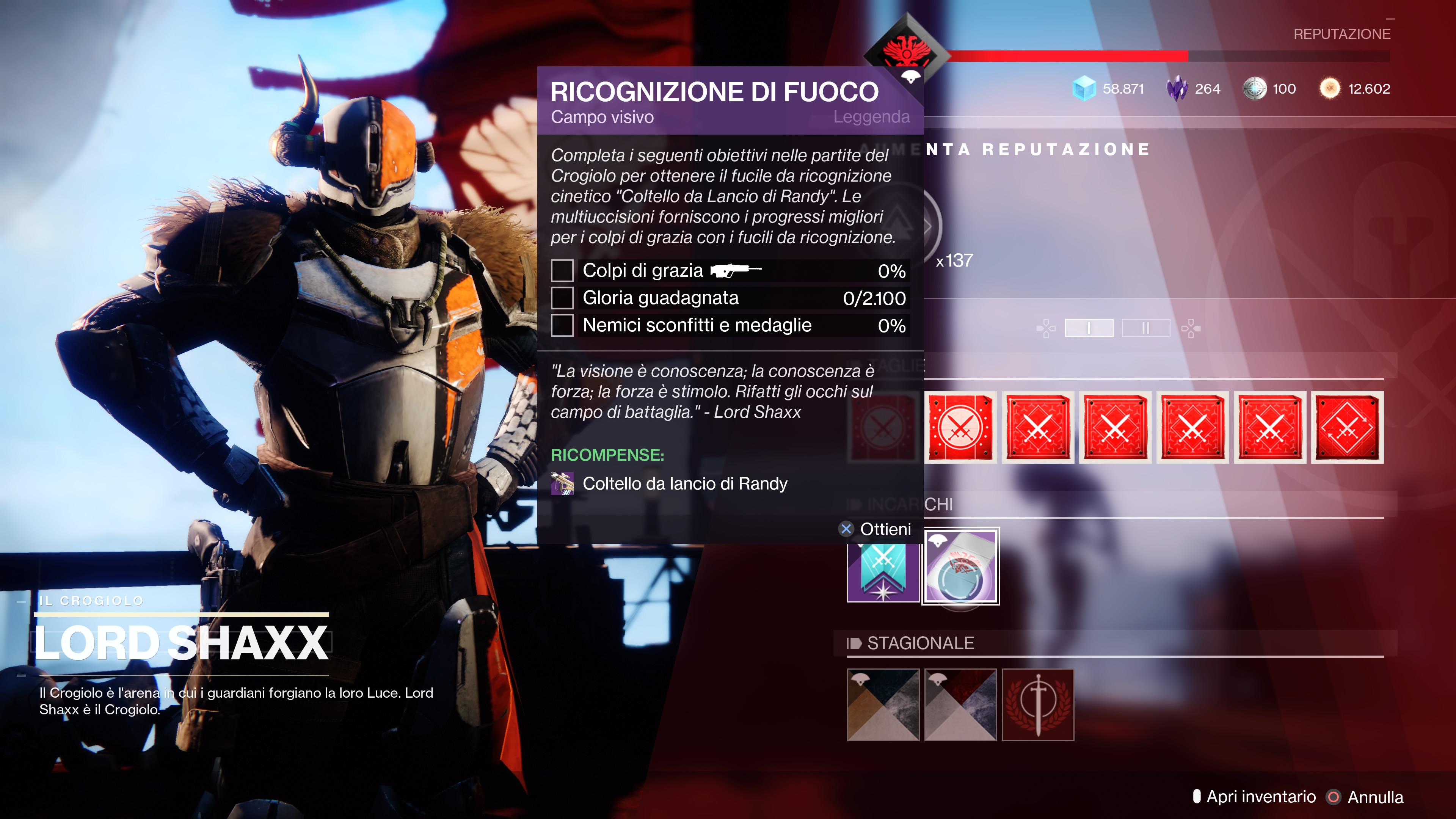 Destiny2 Shadowkeep Ombre dal Profondo Ricognizione di Fuoco